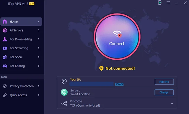 Highlighting the free aspect of iTop VPN: